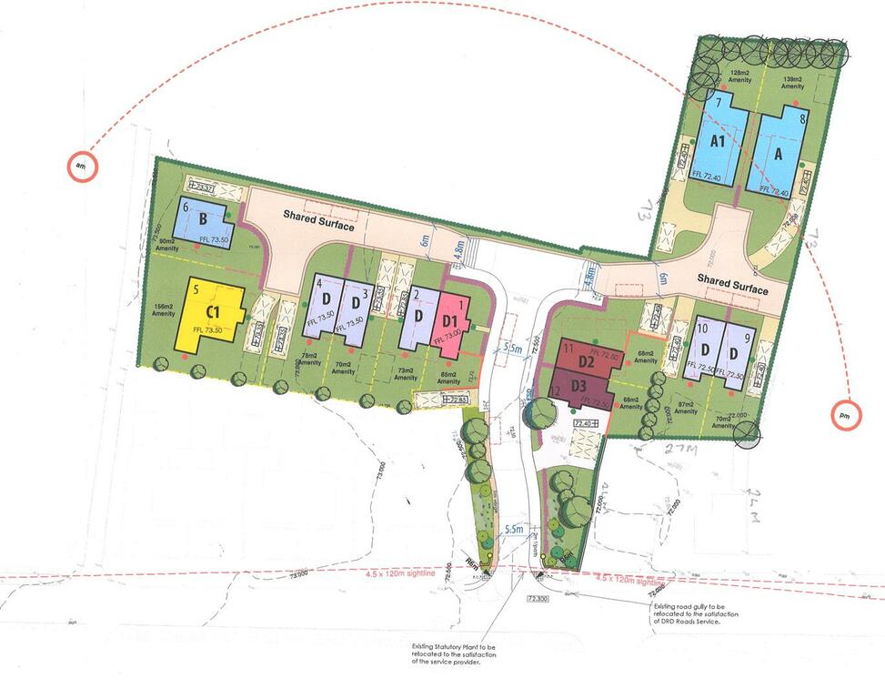 Development Site for 12 dwellings at Kilraughts Road